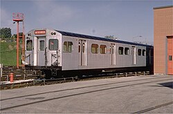 TTC M-1 Subway Car at Greenwood Yard.jpg