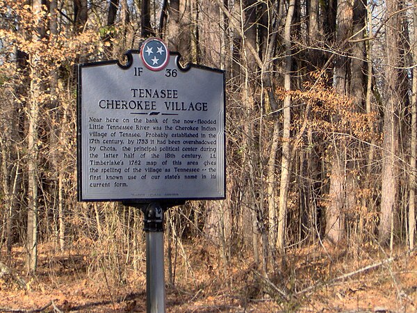 Tennessee Historical Commission marker along Citico Road