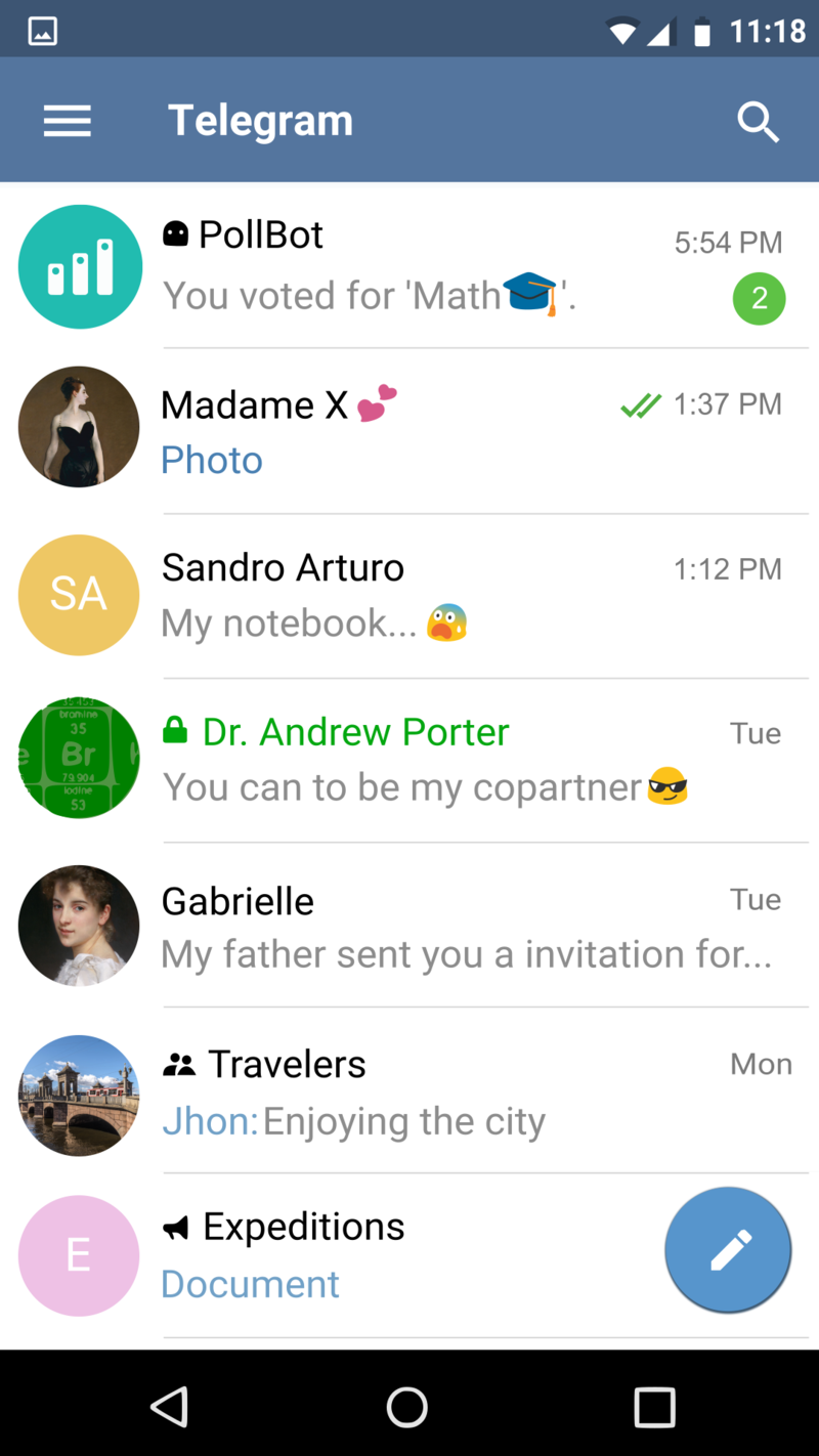 Telegram su Android