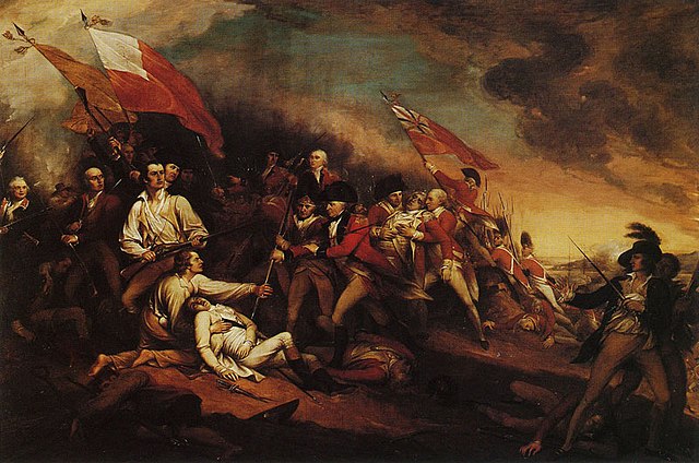 John Trumbull's 1834 portrait of Joseph Warren's death at the Battle of Bunker Hill