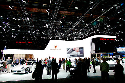 Porsche exhibit stand at the 2012 NAIAS