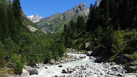 Rugged alpine landscapes of Svaneti in Northwestern Georgia