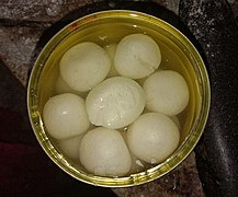 The famous Indian syrupy dessert Rasgulla, from West Bengal.jpg