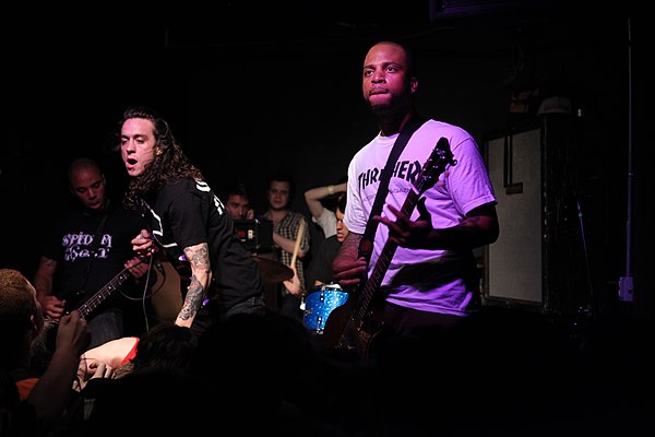 Contemporary thrashcore band Trash Talk performing in 2010