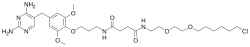 Chemical structure of the TMP-HTag linker Trimethoprim-Halotag.svg