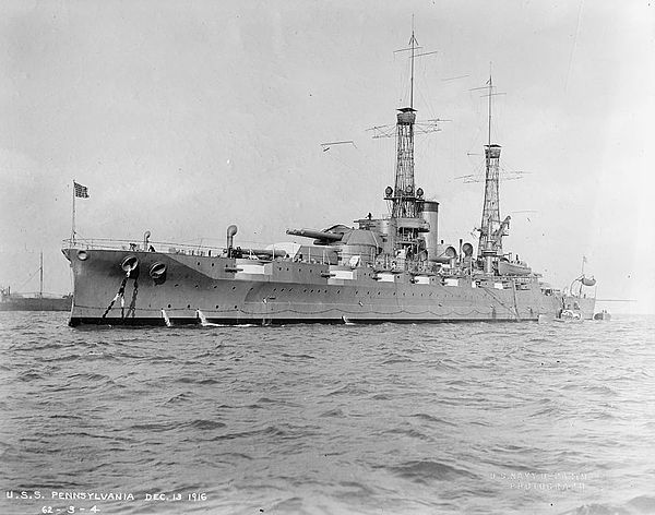 Pennsylvania in her original configuration, December 1916