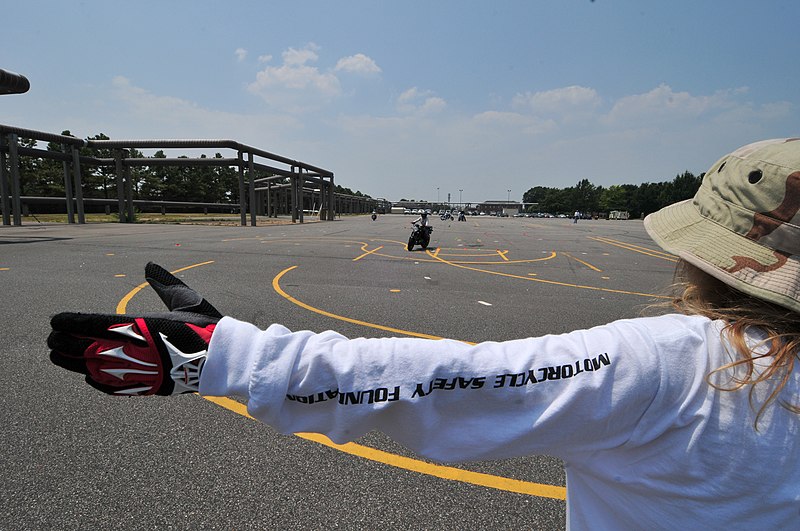 File:US Navy 100707-N-1688B-026 Motorcycle safety coaches direct students through safety cones during a women's only motorcycle safety course.jpg