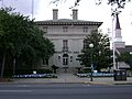 Valdosta City Hall decorated in blue for April's Child Abuse Awareness Month