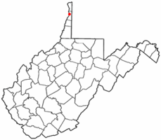 Location of Follansbee, West Virginia