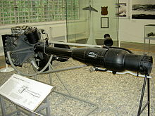 An early hypergolic-propellant rocket engine, the Walter 109-509A of 1942-45. Walter Triebwerk HWK109-509 A Luftwaffenmuseum Berlin-Gatow Denis Apel.JPG