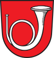 Il corno postale nello stemma di Diepoldshofen, a Leutkirch im Allgäu in Germania, commemora l'istituzione di un ufficio postale da parte dell'arciduca Leopoldo d'Austria nel 1619.