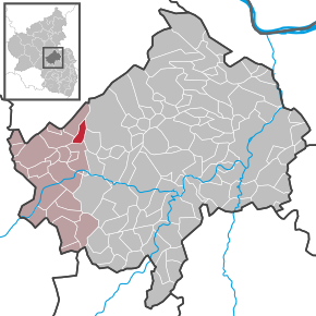 Poziția Weitersborn pe harta districtului Bad Kreuznach