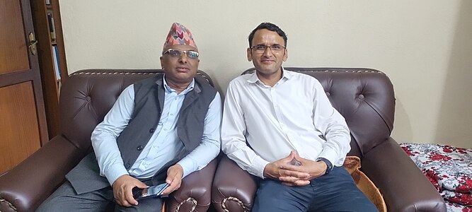 Dr. Laxaman Prasad Gyawali and Janak Bhatta during WAC in Koteshwor Saraswoti Secondary School, Koteshwor, Kathmandu