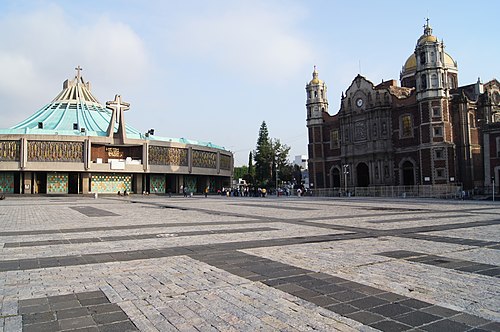 The new (left) and old basilica church