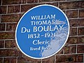 Detail of plaque to William Thomas Du Boulay