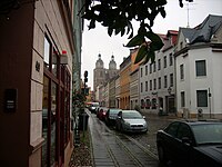 À l'intérieur de la vieille ville de Wittenberg, un site du patrimoine mondial de l'UNESCO