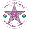 Gwiazdka Wolontariusza Wikimedia Polska za zaangażowanie w maju 2023 r.