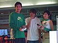S. Y. Chou, Point Guard of Yulon Dinosaurs Team have a "NBA 2007" friendship match with a fan.