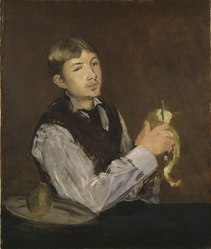 1868 Young Boy Peeling a Pear