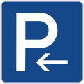 Zeichen 314-10 - Parkplatz (Anfang), StVO 1992.svg
