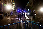 Police in Carcaforo during protests in Alikianos.