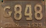 1933 Connecticut license plate A123 format.jpg