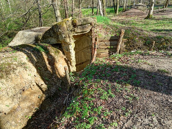 Position de barrage de la route de Moos (sud de la route, ouvrages n°2 ; 3 et 4).