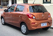 Facelifted Mitsubishi Mirage ES hatchback (Australia)