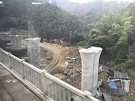 201812 Hangzhou-Quzhou HSR Construction near Jiande Station.jpg