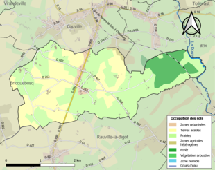 Barevná mapa znázorňující využití půdy.