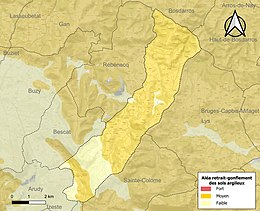Carte des zones d'aléa retrait-gonflement des sols argileux de Sévignacq-Meyracq.