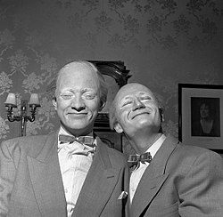 Skådespelarna Johnny Bergh och Tom Tellefsen 1958.