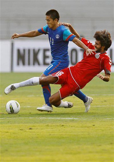 Chhetri at the 2011 SAFF Championship.