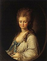 Russian portrait of Alexandra Branitskaya by Leontiy Semeonovich Miropolskiy, 1780s