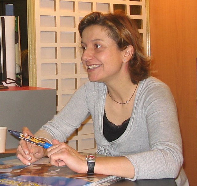 Alexandra Ledermann signant des autographes au Salon du Cheval de Paris 2006