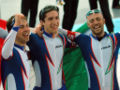 Italys team celebrating gold