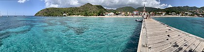 Anses d'Arlet and its churchside beach, a landmark of Martinique