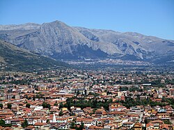 Vue d'Avezzano depuis le mont Salviano