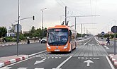 Electric bus rapid transit lanes in the Laqbilt Quarter