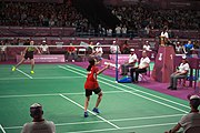 Deutsch: Badminton bei den Olympischen Jugendspielen 2018; Tag 4, 10. Oktober 2018; Viertelfinale Mädchen: Pattarasuda Chaiwan (Thailand) - Vivien Sándorházi (Ungarn) 21-9, 21-8 23′ English: Badminton at the 2018 Summer Youth Olympics at 10 October 2018 – Girls Quarterfinal: Pattarasuda Chaiwan (Thailand) - Vivien Sándorházi (Hungary) 21-9, 21-8 23′