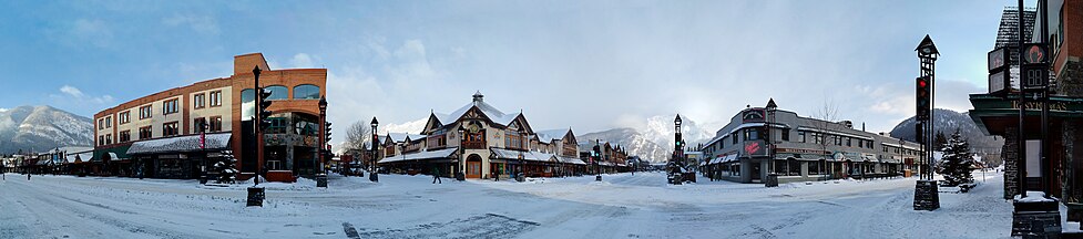 Downtown Banff in March