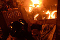 Barricades on fire during clashes in Kyiv, Ukraine. Events of February 18, 2014