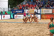 Deutsch: Beachhandball Europameisterschaften 2019 (Beach handball Euro); Tag 6: 7. Juli 2019 – Frauenfinale, Dänemark-Ungarn 2:0 (18:12, 23:22) English: Beach handball Euro; Day 6: 7 July 2019 – Women's Final – Denmark-Hungary 2:0 (18:12, 23:22)