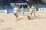 Deutsch: Beachhandball Europameisterschaften 2019 (Beach handball Euro); Tag 2: 3. Juli 2019 – Frauen, Vorrunde Gruppe D, Ukraine-Deutschland 2:0 (23:22, 32:24) English: Beach handball Euro; Day 2: 3 July 2019 – Women Preliminary Round Group D – Ukraine-Germany 2:0 (23:22, 32:24)