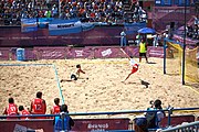 Deutsch: Beachhandball bei den Olympischen Jugendspielen 2018; Tag 4, 10. Oktober 2018; Jungs, Vorrunde, Gruppe B - Italien-Argentinien 1:2 English: Beach handball at the 2018 Summer Youth Olympics at 10 October 2018 – Boys Preliminary Round Group B‎ – Italy-Argentina 1:2