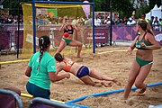 Deutsch: Beachhandball bei den Olympischen Jugendspielen 2018 in Buenos Aires; Tag 7, 13. Oktober 2018; Mädchen, Spiel um Platz Drei – Ungarn-Niederlande 2:0 English: Beach handball at the 2018 Summer Youth Olympics in Buenos Aires at 13 October 2018 – Girls Bronze Medal Match – Hungary-Netherlands 2:0 Español: Handball de playa en los Juegos Olimpicos de la Juventud Buenos Aires 2018 en 13 de octubre de 2018 – Partido por la medalla de bronce femenino - Hungría-Países Bajos 2:0