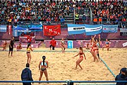 Deutsch: Beachhandball bei den Olympischen Jugendspielen 2018; Tag 5, 10. November 2018; Mädchen, Hauptrunde - Kroatien-Argentinien 1:2 English: Beach handball at the 2018 Summer Youth Olympics at 11 October 2018 – Girls Main Round – Croatia-Argentina 1:2