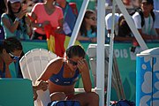 Deutsch: Beachvolleyball bei den Olympischen Jugendspielen 2018; Tag 8, 14. Oktober 2018; Mädchen, Achtelfinale – Bolivien-Puerto Rico 0:2 (18–21/18–21 ) English: Beach volleyball at the 2018 Summer Youth Olympics at 14 October 2018 – Girls Round of 16 – Bolivia-Puerto Rico 0:2 (18–21/18–21 )