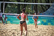 Deutsch: Beachvolleyball bei den Olympischen Jugendspielen 2018; Tag 8, 14. Oktober 2018; Mädchen, Achtelfinale – Bolivien-Puerto Rico 0:2 (18–21/18–21 ) English: Beach volleyball at the 2018 Summer Youth Olympics at 14 October 2018 – Girls Round of 16 – Bolivia-Puerto Rico 0:2 (18–21/18–21 )