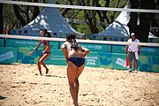 Deutsch: Beachvolleyball bei den Olympischen Jugendspielen 2018; Tag 8, 14. Oktober 2018; Mädchen, Achtelfinale – Mexiko-China 0:2 (15–21/16–21) English: Beach volleyball at the 2018 Summer Youth Olympics at 14 October 2018 – Girls Round of 16 – Mexico-China 0:2 (15–21/16–21)